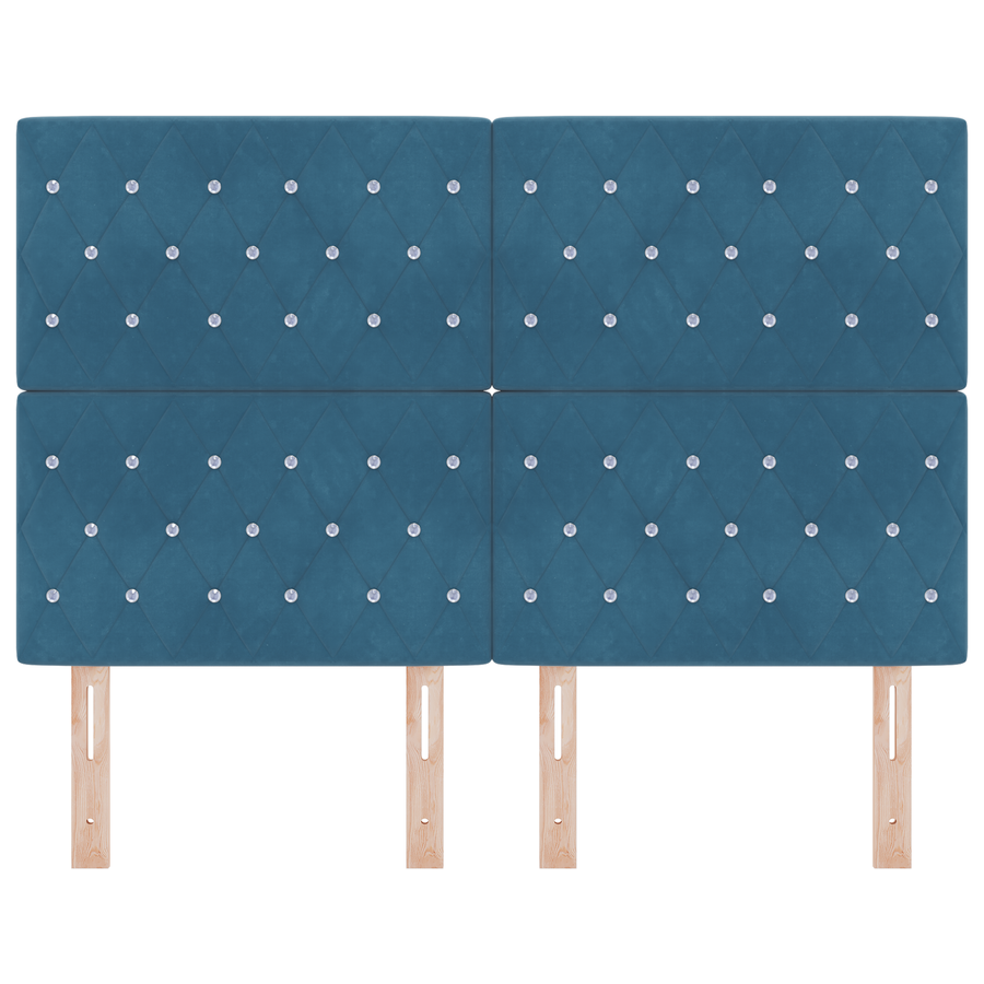 Hoofdbord LED 72 cm fluweel donkerblauw