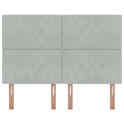 Hoofdbord LED 80 cm fluweel lichtgrijs