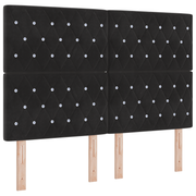 LED Headboard with LED Strip Lights Black 160 cm Polyester