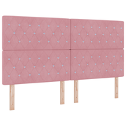 Hoofdbord 90 cm roze fluweel met LED