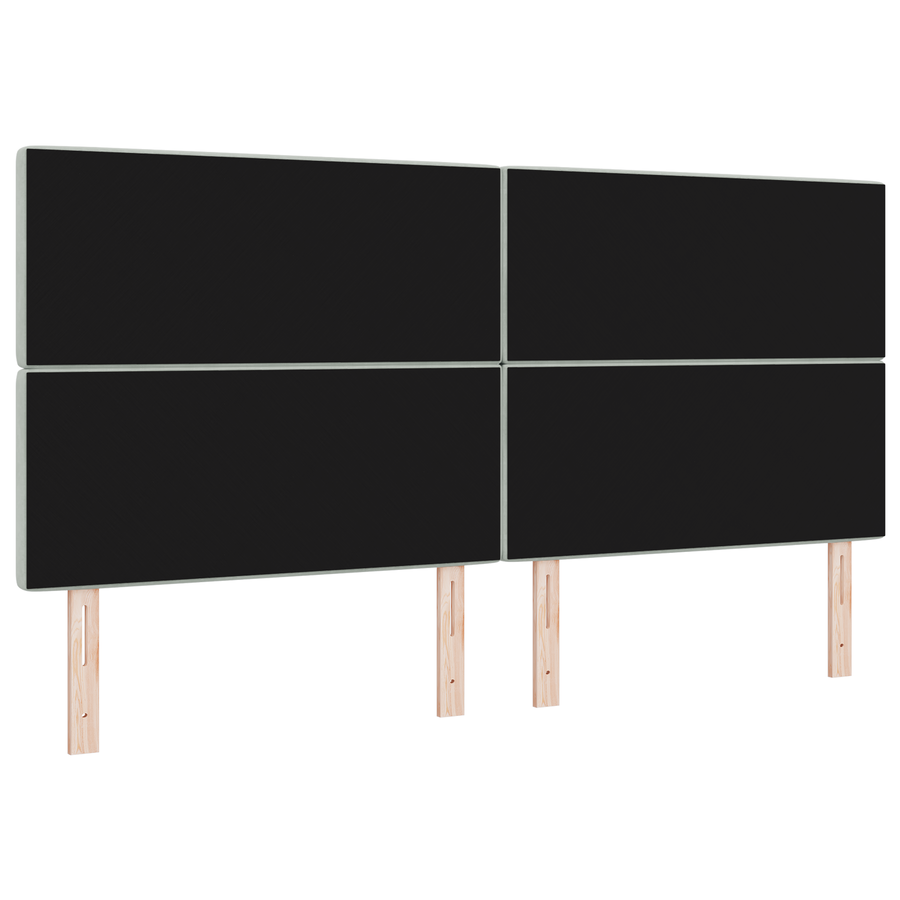 Hoofdbord LED 100 cm fluweel lichtgrijs