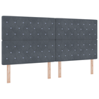 LED Headboard with LED Strip Lights Dark Grey 200 cm Polyester
