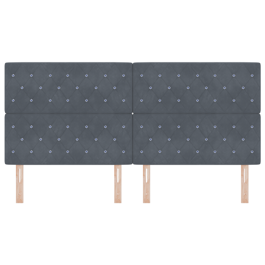 Hoofdbord LED 100 cm fluweel donkergrijs