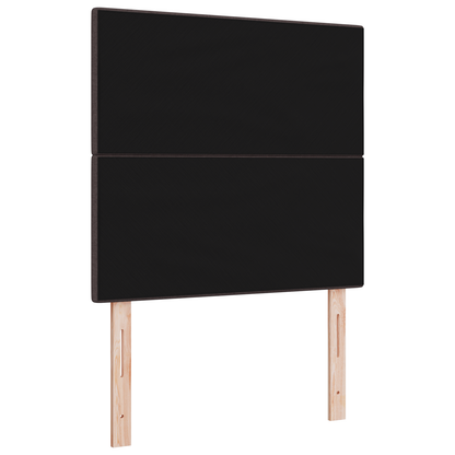 Hoofdbord met LED 90 cm stof donkerbruin