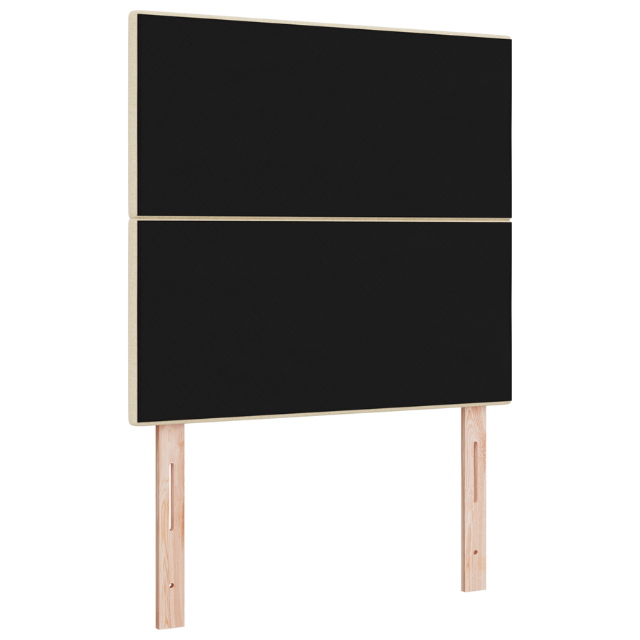 Hoofdbord met LED 100 cm stof crèmekleurig