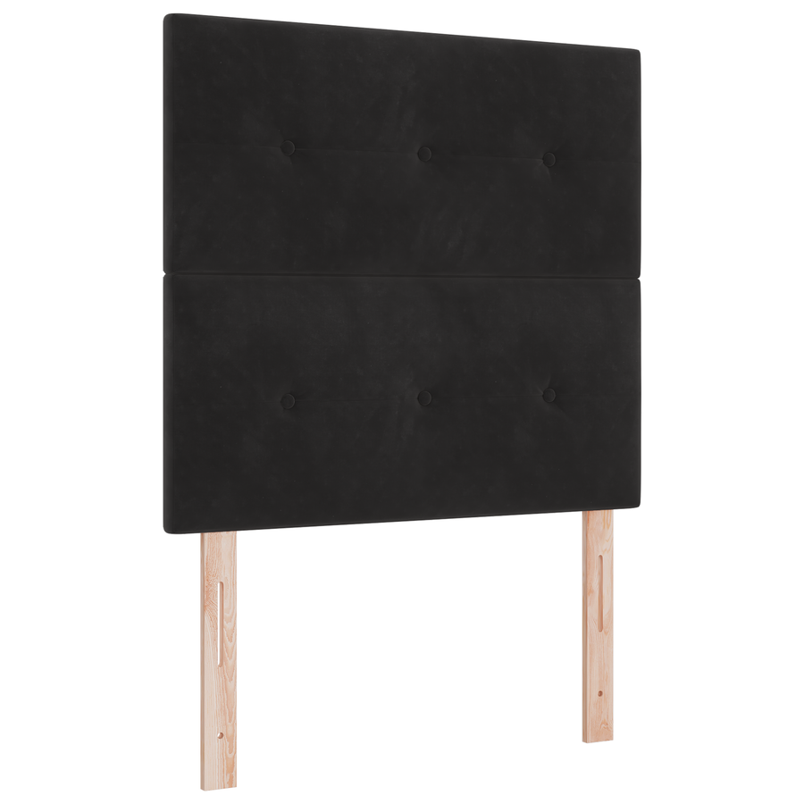 Hoofdbord met LED 100 cm fluweel zwart