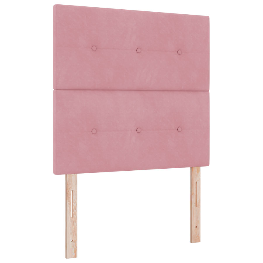 Hoofdbord met LED 100 cm fluweel roze
