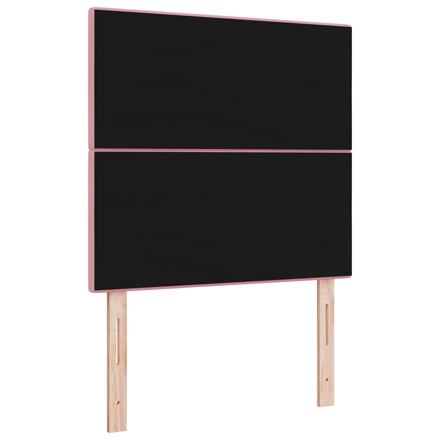 Hoofdbord met LED 100 cm fluweel roze