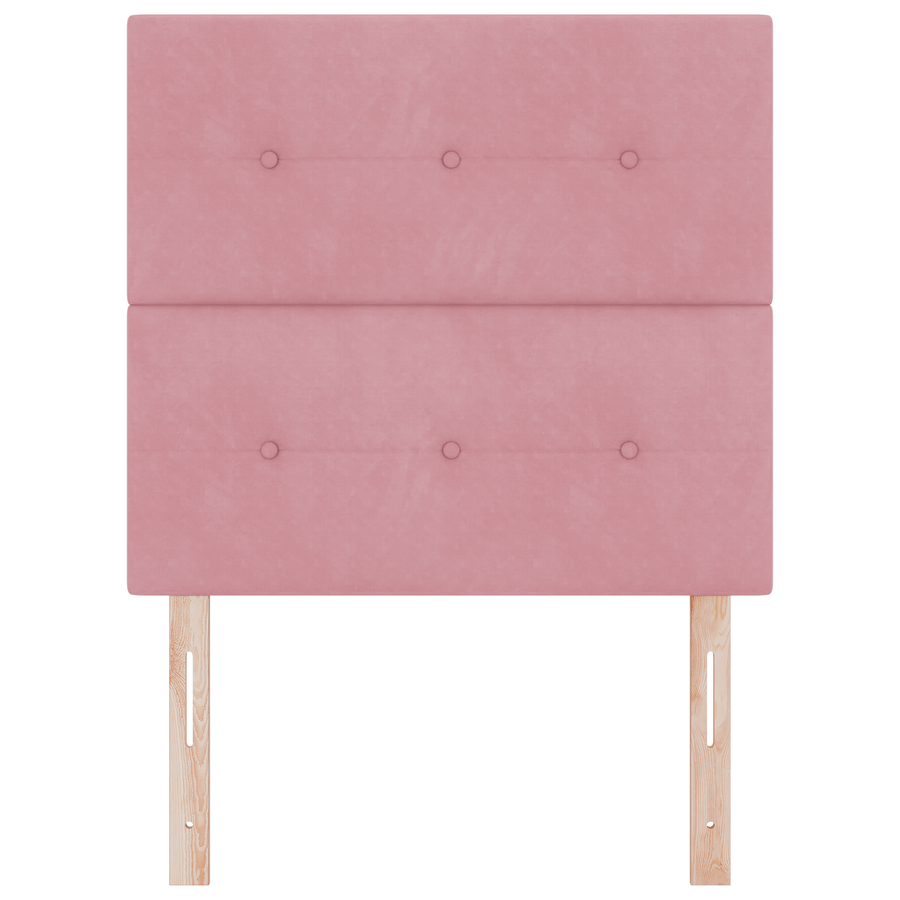 Hoofdbord met LED 100 cm fluweel roze