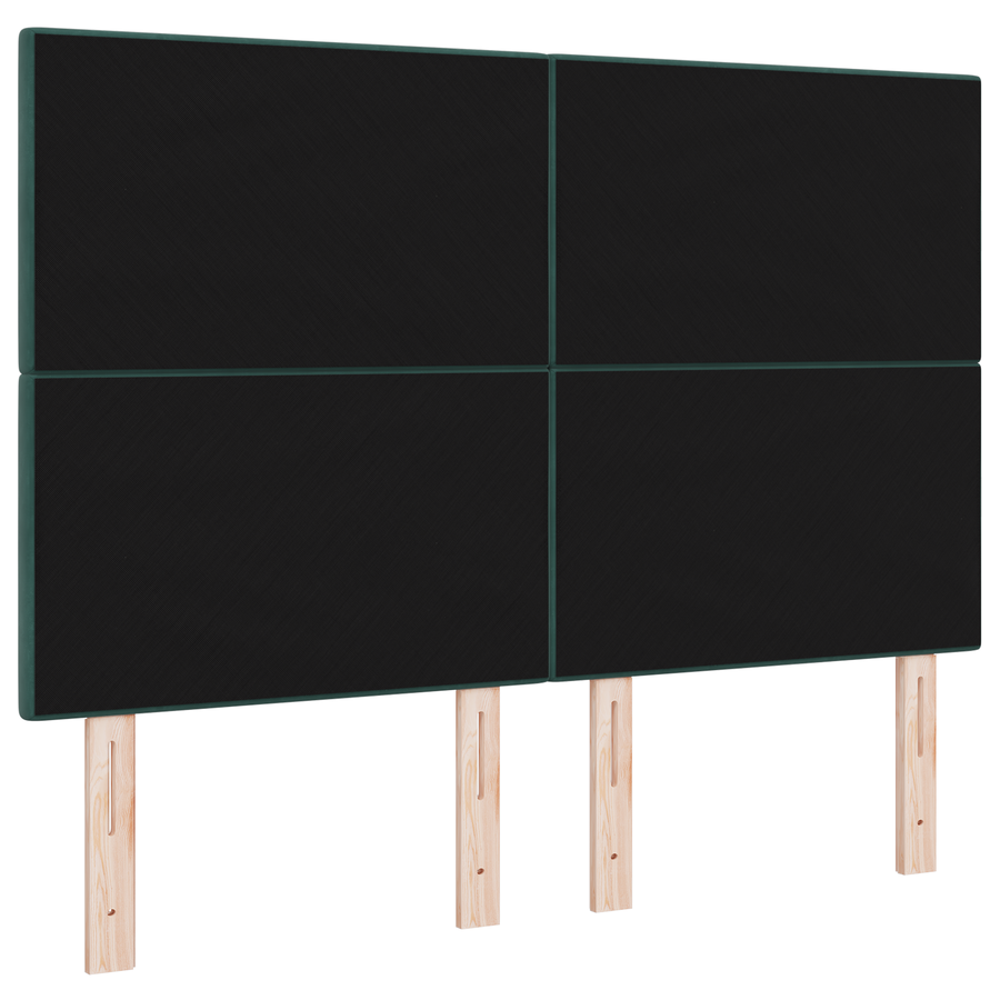 Hoofdbord met LED 72 cm fluweel donkergroen