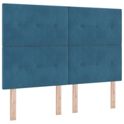 Hoofdbord LED 144 cm polyester donkerblauw