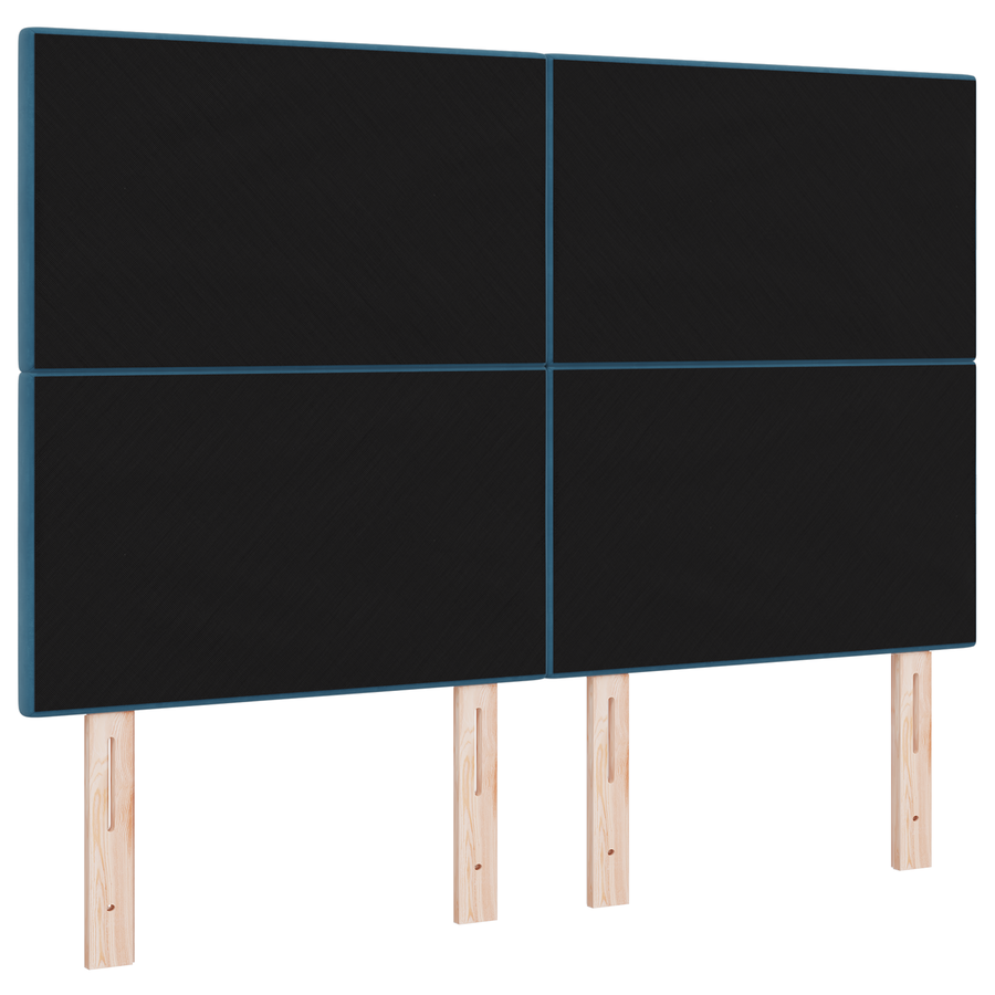 Hoofdbord met LED 72 cm fluweel donkerblauw
