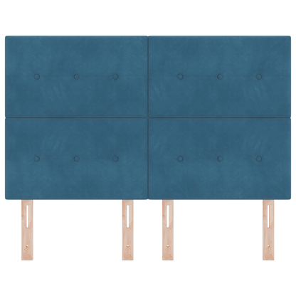 Hoofdbord met LED 72 cm fluweel donkerblauw