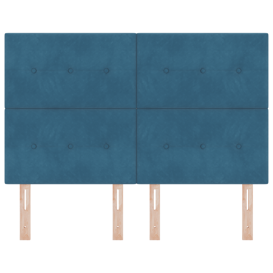 Hoofdbord met LED 72 cm fluweel donkerblauw