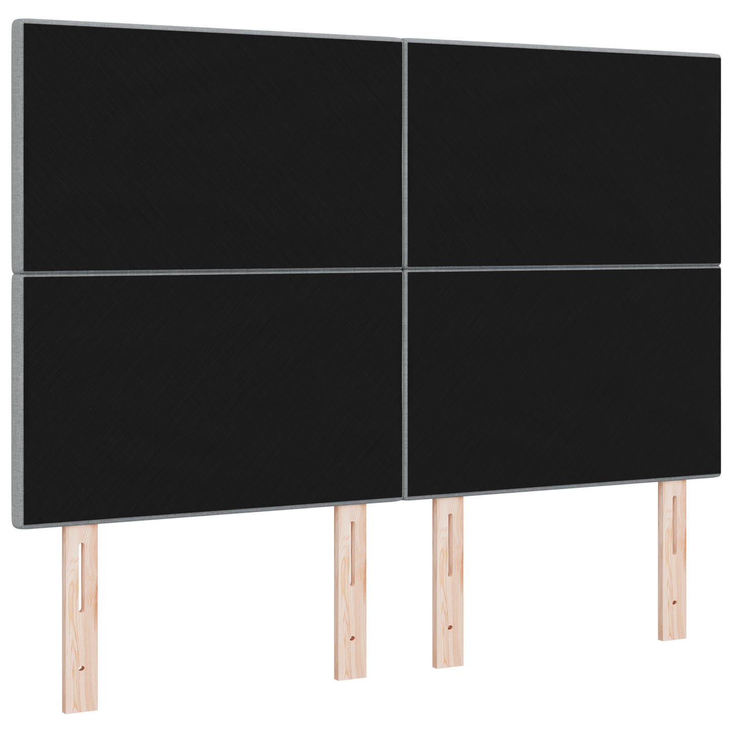 Hoofdbord met LED 80 cm stof lichtgrijs