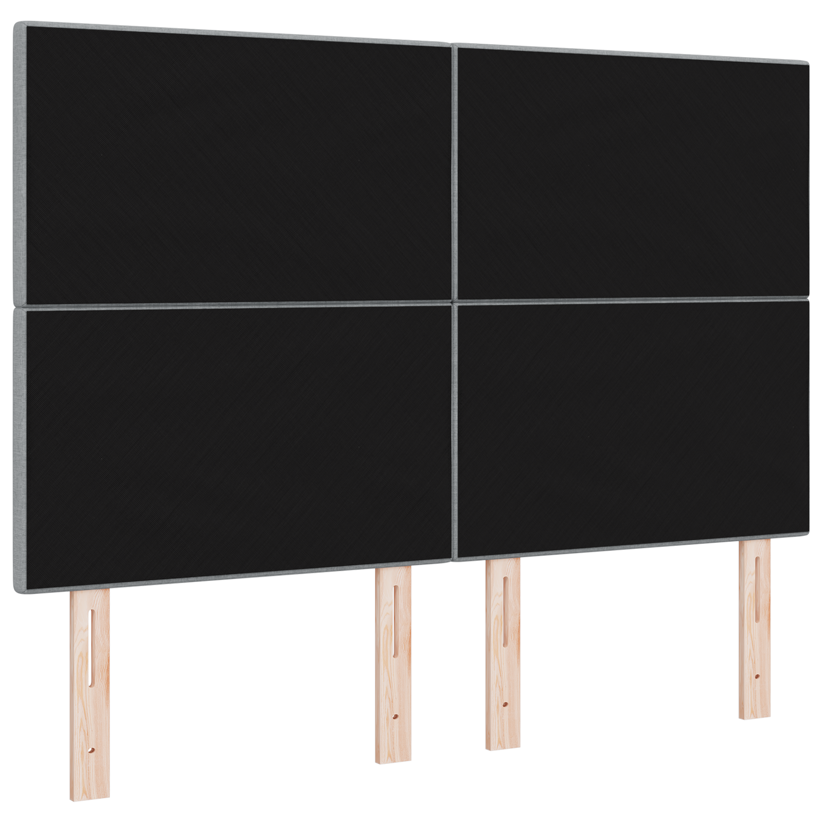 Hoofdbord met LED 80 cm stof lichtgrijs