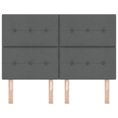 Hoofdbord met LED 80 cm stof donkergrijs