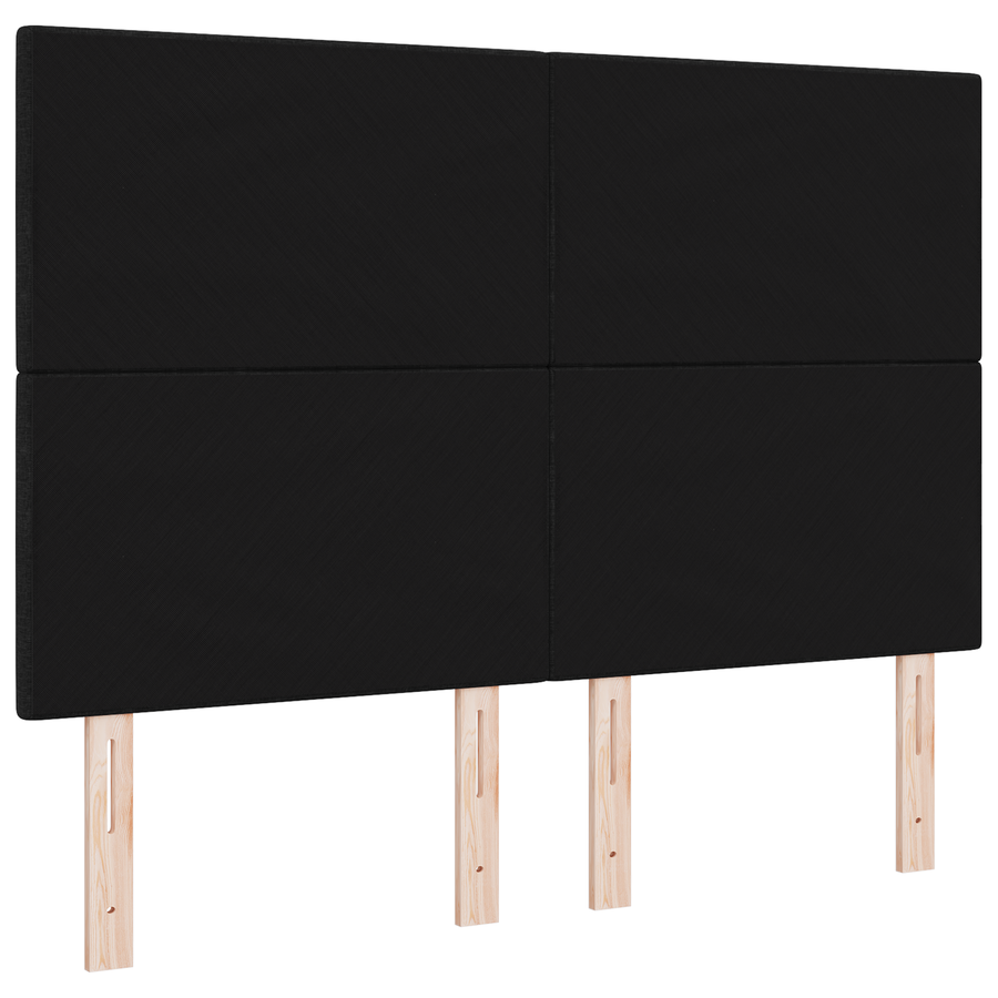 Hoofdbord met LED 80 cm stof zwart