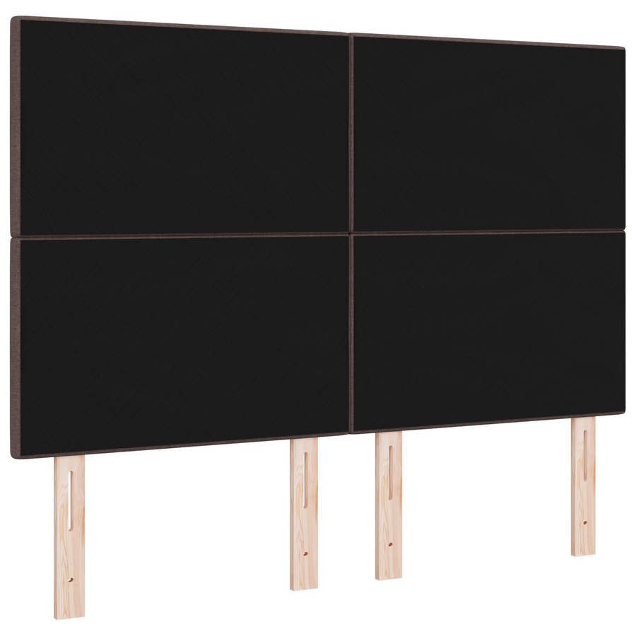 Hoofdbord met LED 80 cm stof donkerbruin