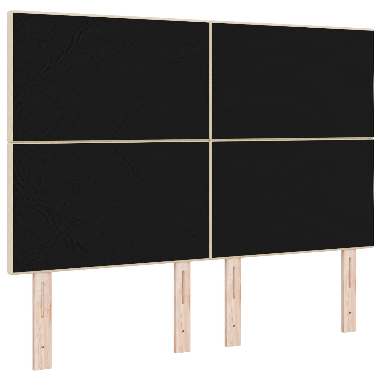 Hoofdbord met LED 80 cm stof crèmekleurig