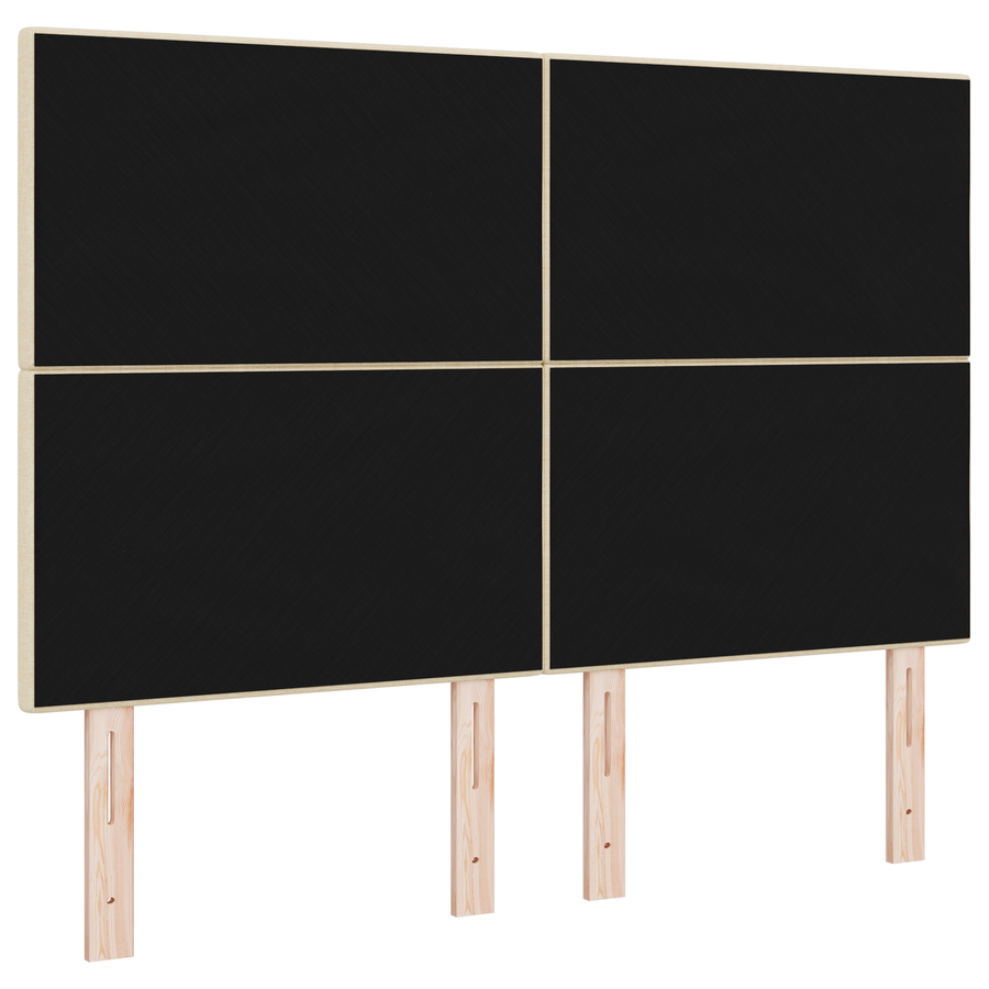 Hoofdbord met LED 80 cm stof crèmekleurig