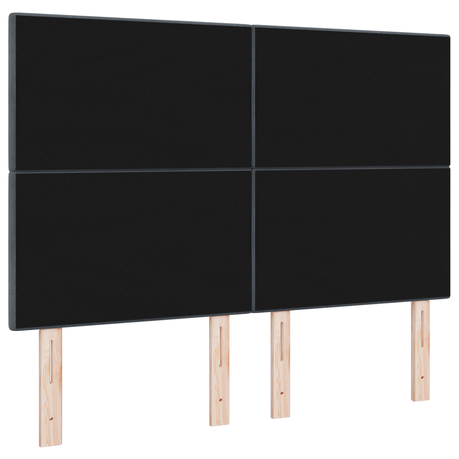 Hoofdbord met LED 80 cm fluweel donkergrijs