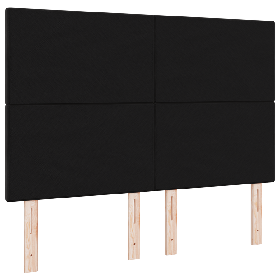 Hoofdbord met LED 80 cm fluweel zwart