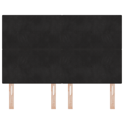 Hoofdbord met LED 80 cm fluweel zwart