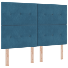 Hoofdbord met LED 80 cm fluweel donkerblauw