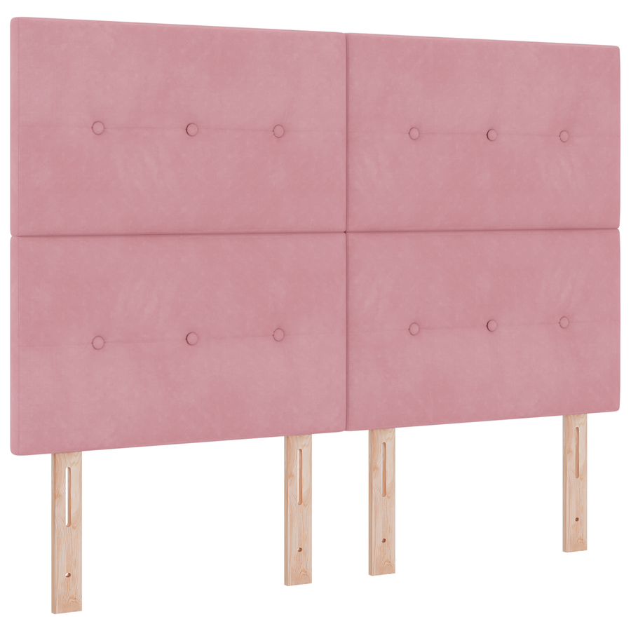 Hoofdbord met LED 80 cm fluweel roze