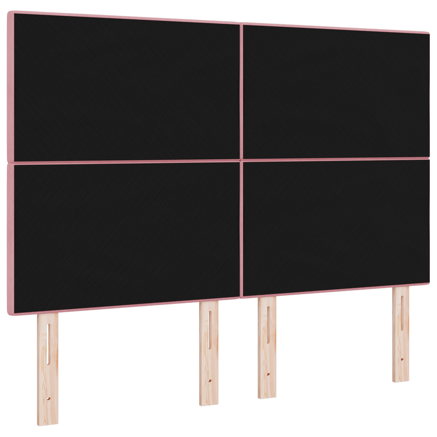 Hoofdbord met LED 80 cm fluweel roze