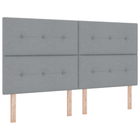 LED Headboard with LED Strip Lights Light Gray 180 cm Polyester