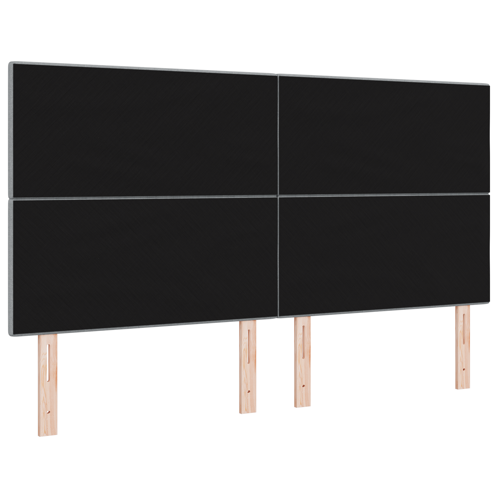 Hoofdbord met LED 90 cm stof lichtgrijs