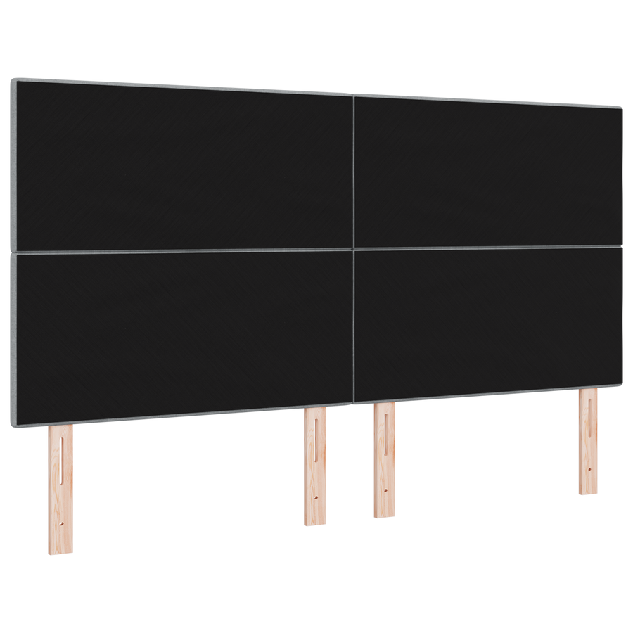 Hoofdbord met LED 90 cm stof lichtgrijs