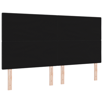 Hoofdbord met LED 90 cm stof zwart