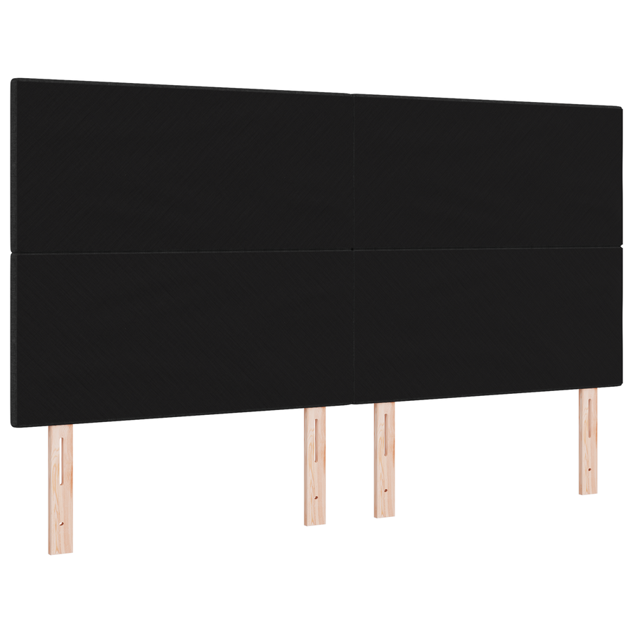 Hoofdbord met LED 90 cm stof zwart