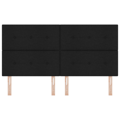 Hoofdbord met LED 90 cm stof zwart