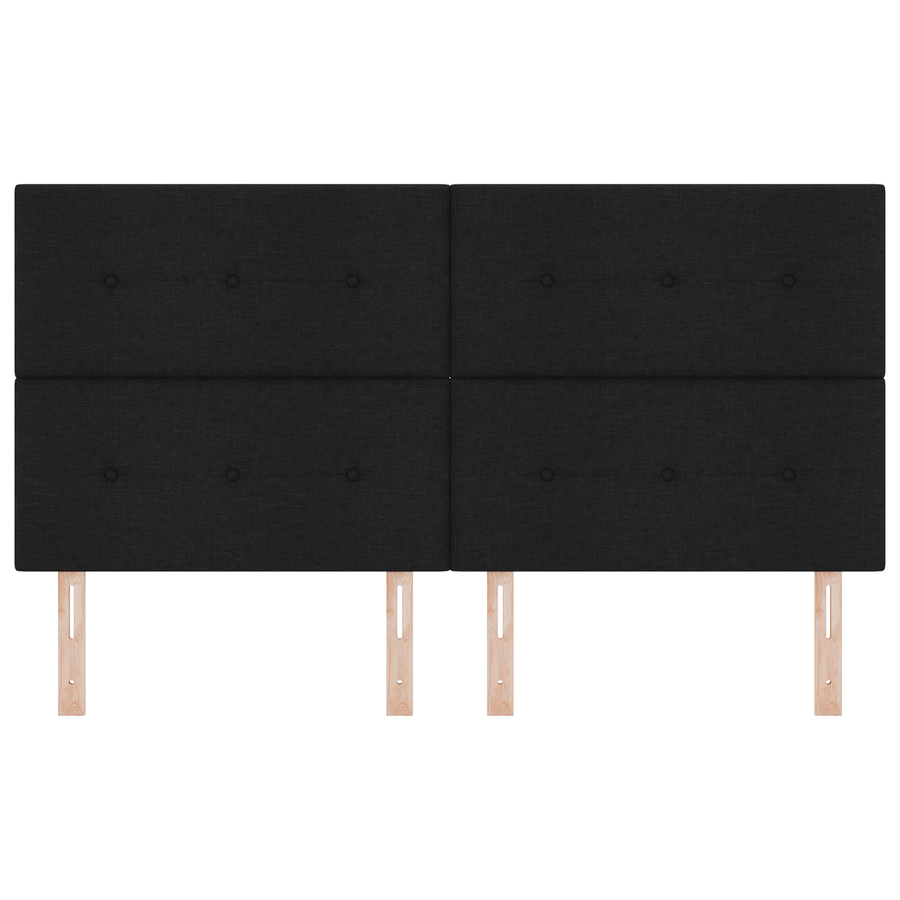 Hoofdbord met LED 90 cm stof zwart