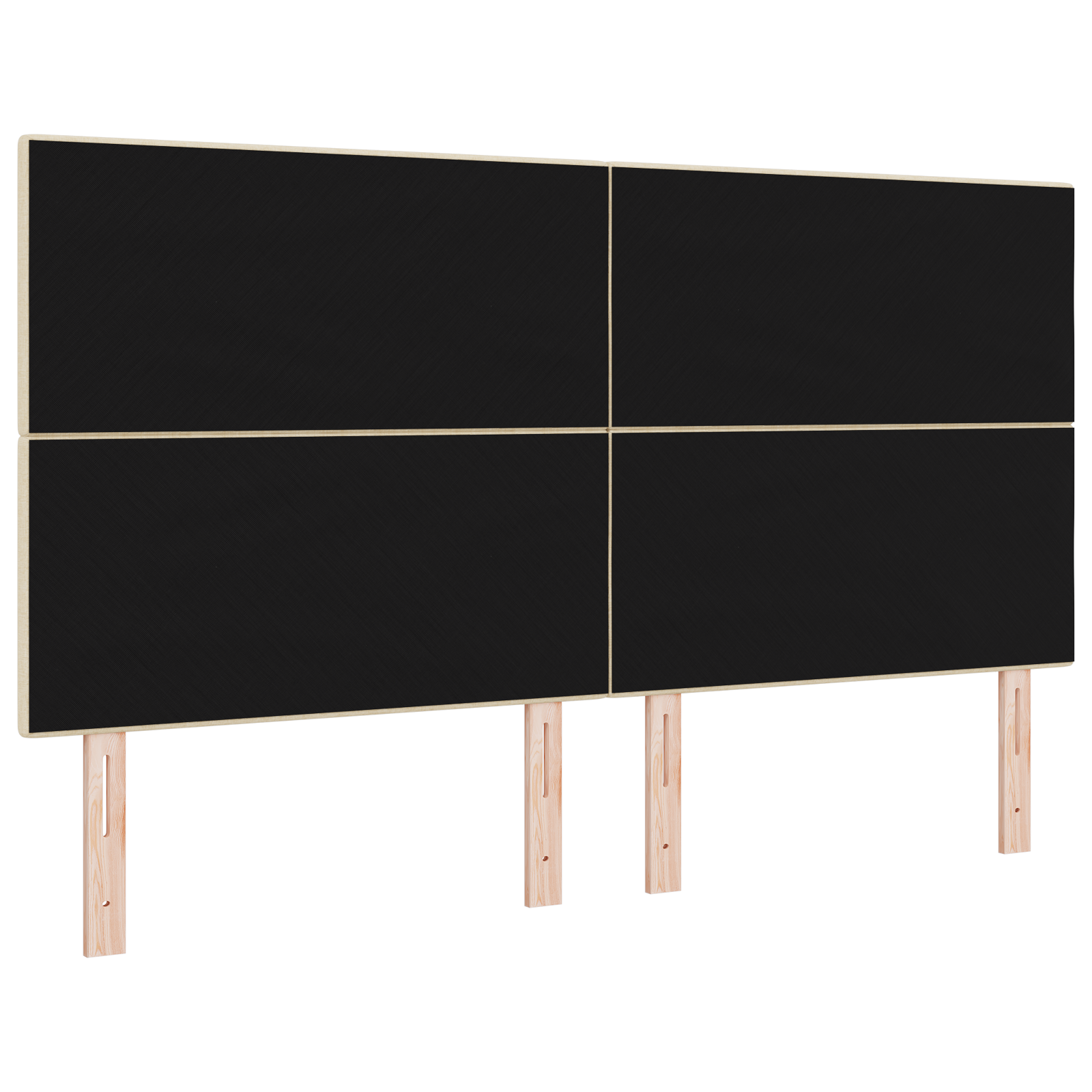 Hoofdbord met LED 90 cm stof crèmekleurig