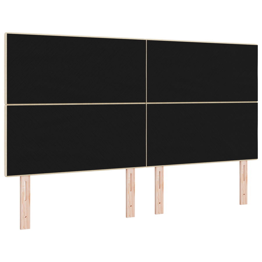 Hoofdbord met LED 90 cm stof crèmekleurig