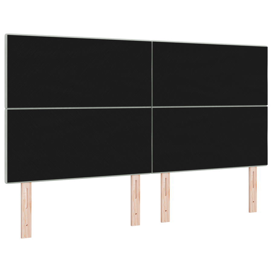 Hoofdbord met LED 90 cm fluweel lichtgrijs