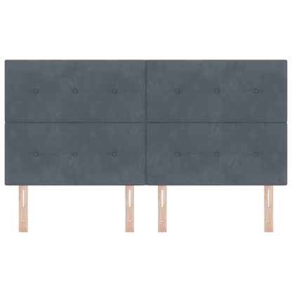 Hoofdbord met LED 90 cm fluweel donkergrijs