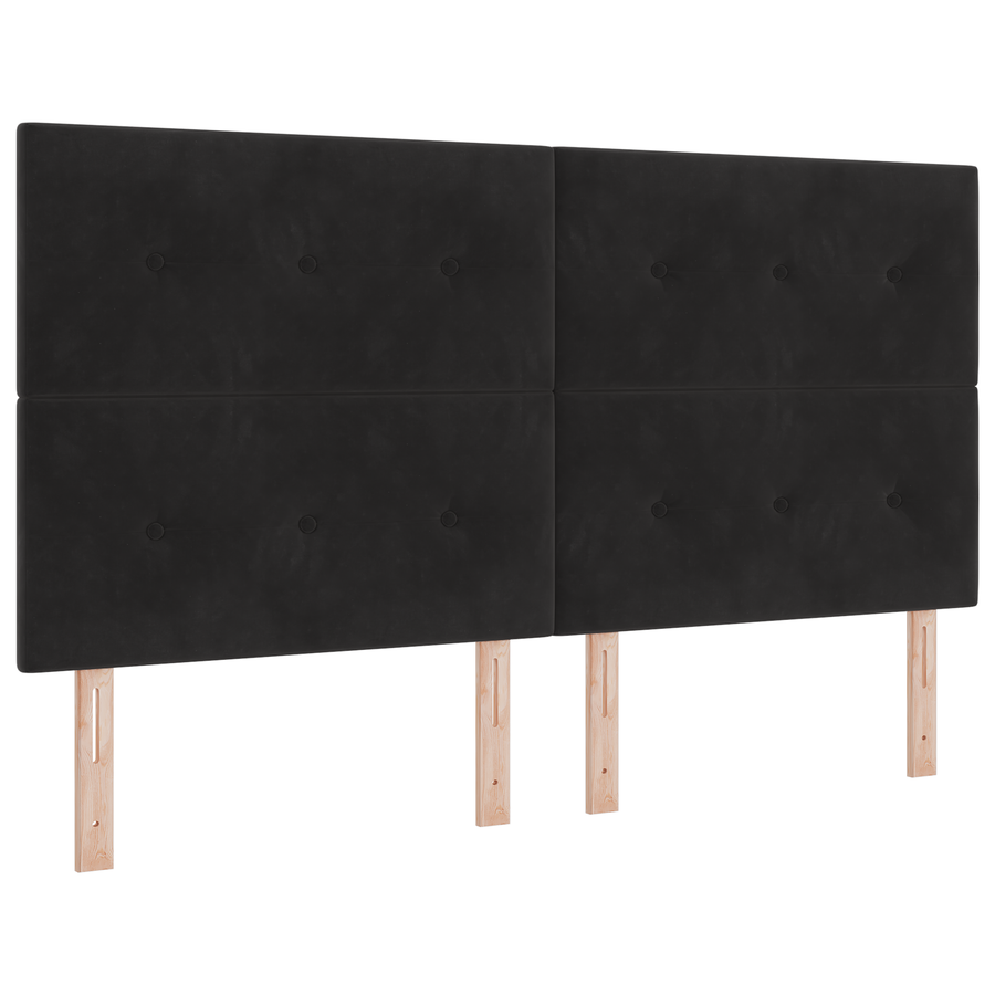 Hoofdbord met LED 90 cm fluweel zwart