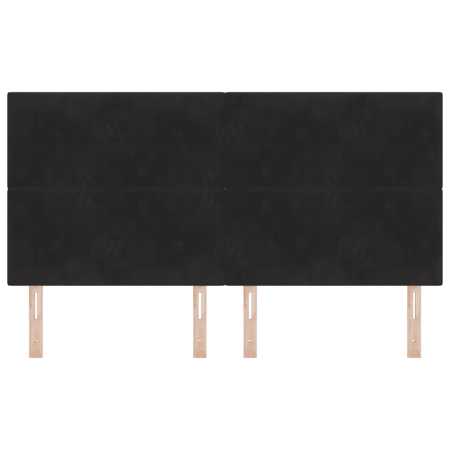 Hoofdbord met LED 90 cm fluweel zwart