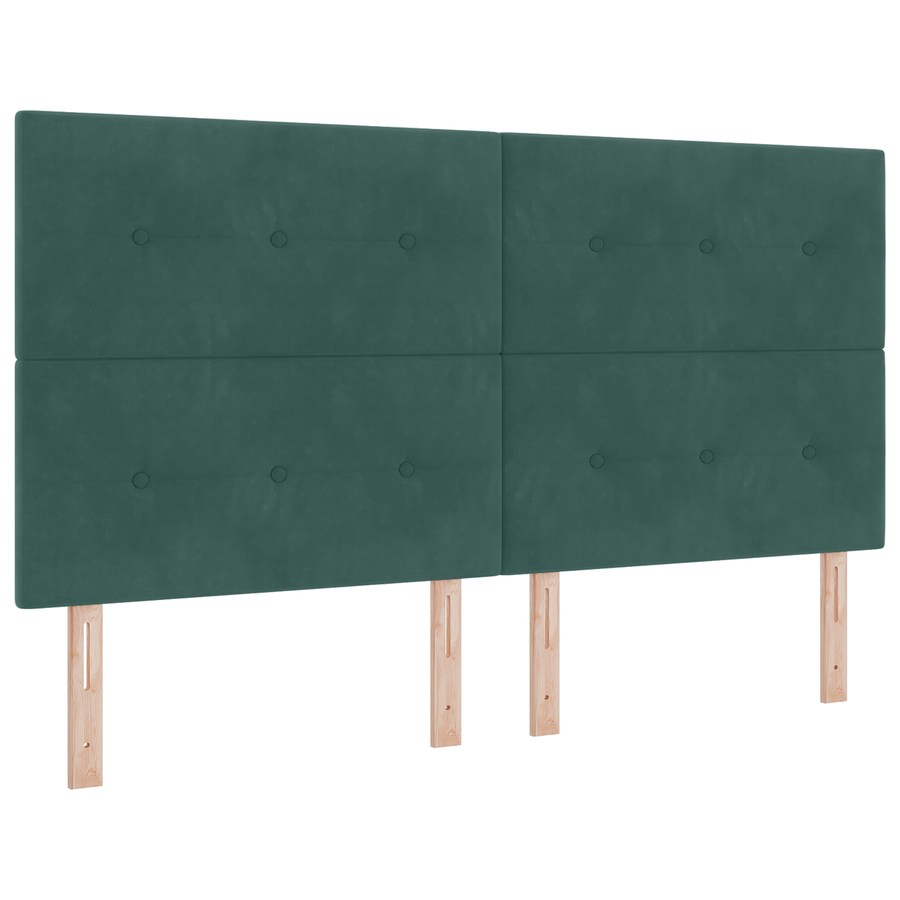 Hoofdbord met LED 90 cm fluweel donkergroen