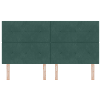 Hoofdbord met LED 90 cm fluweel donkergroen