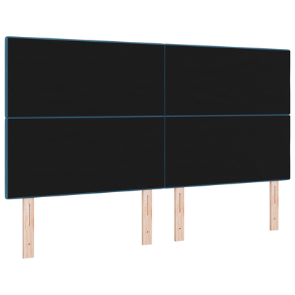 Hoofdbord met LED 90 cm fluweel donkerblauw