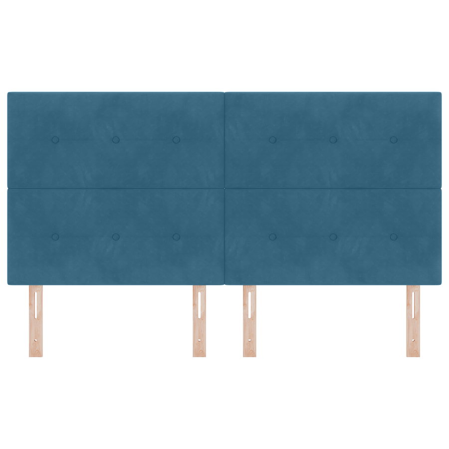 Hoofdbord met LED 90 cm fluweel donkerblauw