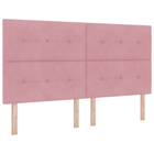 Hoofdbord 90 cm massief hout roze met LED