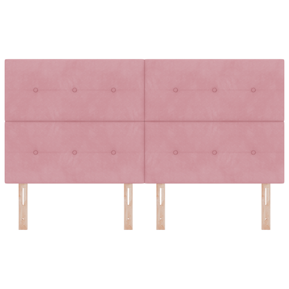 Hoofdbord met LED 90 cm fluweel roze